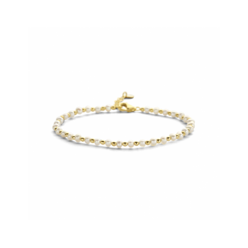 14krt gouden armband bolletjes en zoetwaterparels 3,3 mm 16 + 2 cm - 619745