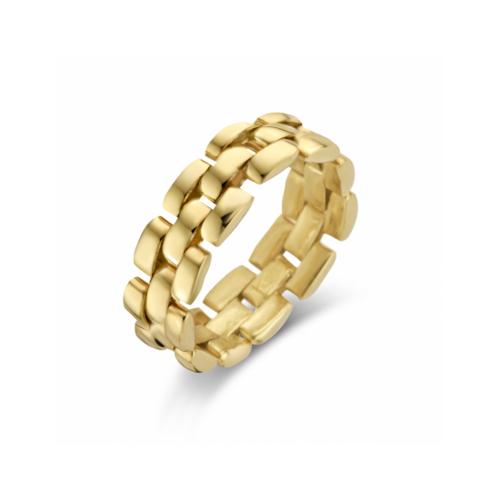 14krt gouden ring flexibele schakel (S405) - 619043