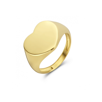 14krt gouden ring graveer hart (S400) - 619045