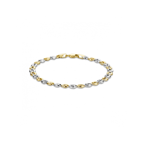 14krt bicolor gouden armband 19cm 4.5mm - 621268 14krt bicolor gouden armband 19cm 4.5mm - 621268