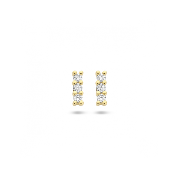 14krt gouden oorknoppen met diamant 2x 0.025ct H P1 - 620334
