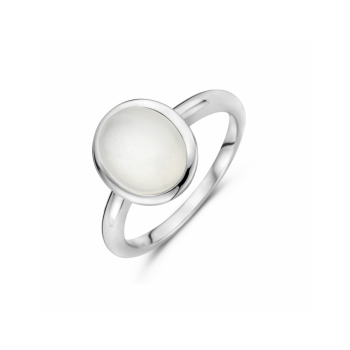 Zilveren ring  met wit maansteen - 618756