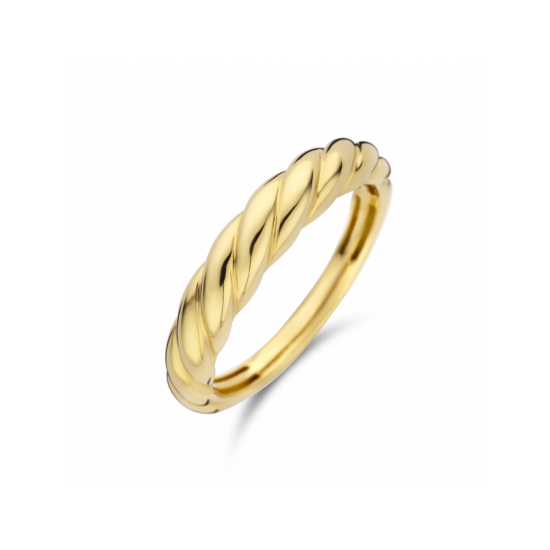 14krt gouden ring gedraaid (S276) - 619052