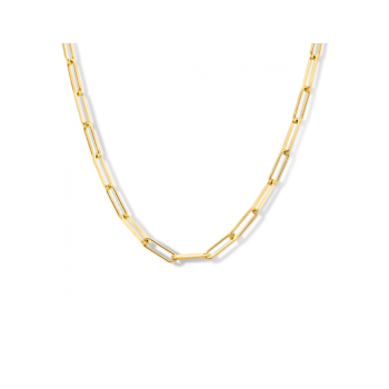 zilveren collier paperclip vierkante buis 3mm 41 + 4 cm 3 micron verguld - 621244 zilveren collier paperclip vierkante buis 3mm 41 + 4 cm 3 micron verguld - 621244