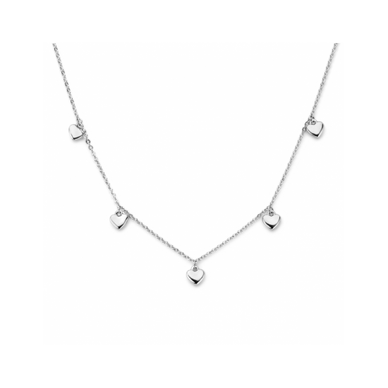 Zilveren collier hartjes 36 + 4 cm - 618635