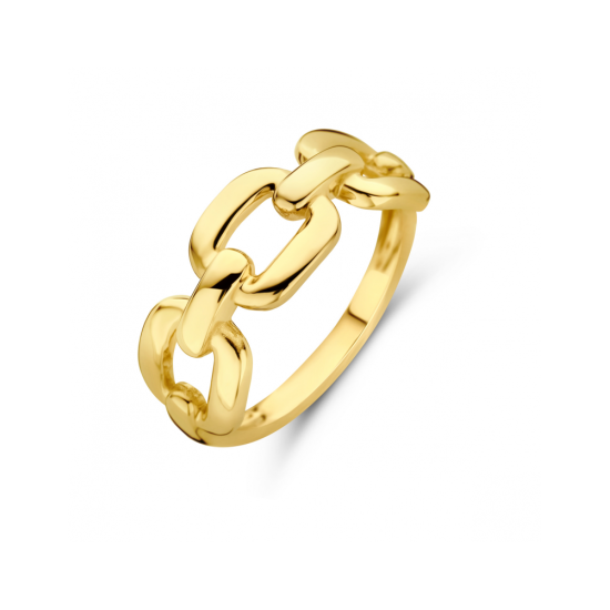 14krt gouden ring schakel (S413) - 619054