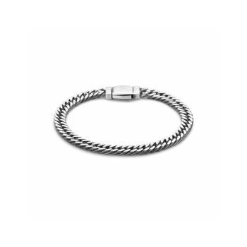 Zilver armband gourmette 4-zijde geslepen 21cm 6.7mm geoxideerd - 618808