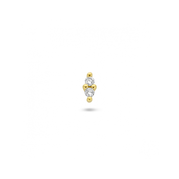 14krt gouden oorknop diamant 0.02ct H P per stuk - 620348
