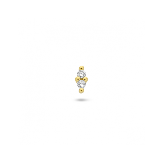 14krt gouden oorknop diamant 0.02ct H P per stuk - 620348