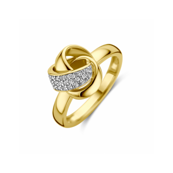 14krt gouden ring knoop met diamant 0.11ct H SI - 619550