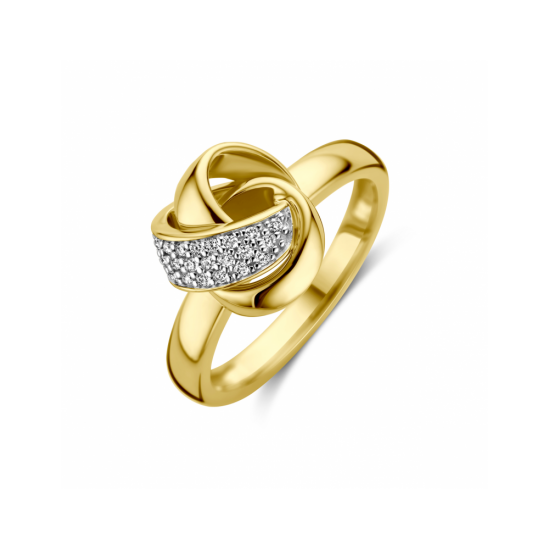 14krt gouden ring knoop met diamant 0.11ct H SI - 619550