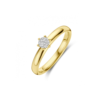 14krt gouden solitairring met diamant 0.25ct H SI - 620350