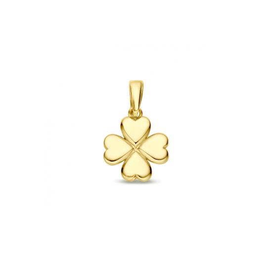 14krt gouden hanger klavertje 16 mm - 620764 14krt gouden hanger klavertje 16 mm - 620764