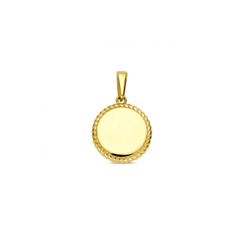 14krt gouden graveerhanger 18 mm - 620394