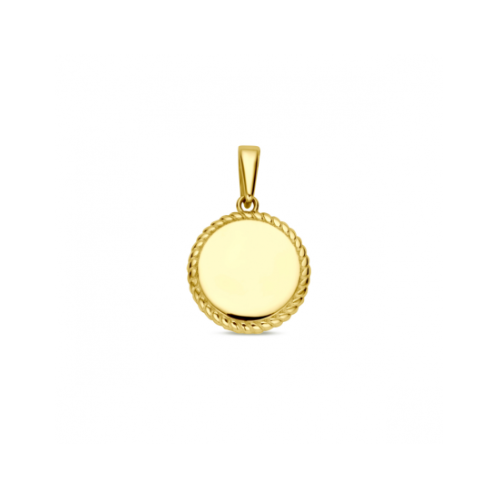 14krt gouden graveerhanger 18 mm - 620394
