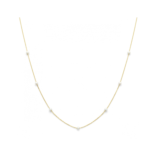 14krt gouden collier met zoetwaterparels 42 - 45 cm - 620096