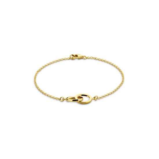 14krt gouden armband 2 rondjes in elkaar 19cm - 619529