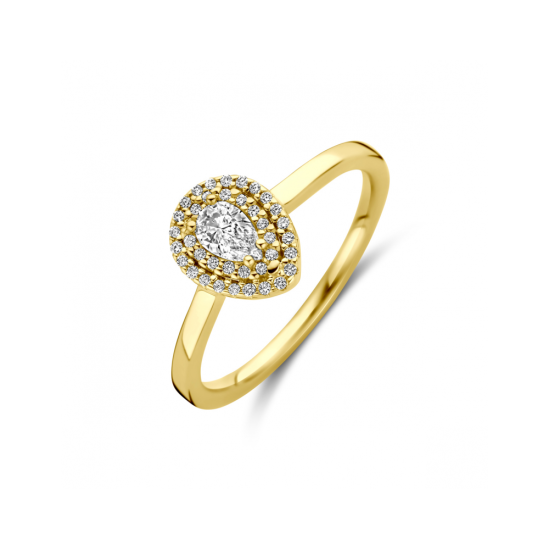 14krt gouden ring met diamant 0.36ct H SI - 619973