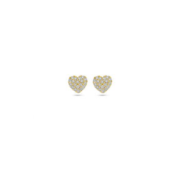 14krt gouden oorknoppen hartje diamant 0.18ct (2x 0.09ct) H SI 5,5 mm - 620626 14krt gouden oorknoppen hartje diamant 0.18ct (2x 0.09ct) H SI 5,5 mm - 620626