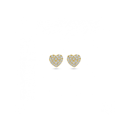 14krt gouden oorknoppen hartje diamant 0.18ct (2x 0.09ct) H SI 5,5 mm - 620626 14krt gouden oorknoppen hartje diamant 0.18ct (2x 0.09ct) H SI 5,5 mm - 620626