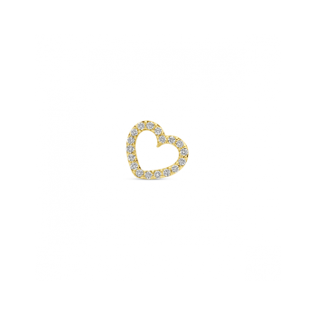 14krt gouden hanger hartje diamant 0.05ct H SI 6,5 mm - 620352