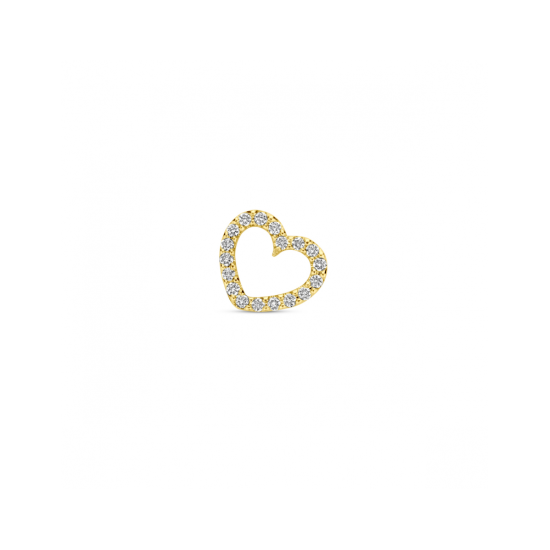 14krt gouden hanger hartje diamant 0.05ct H SI 6,5 mm - 620352