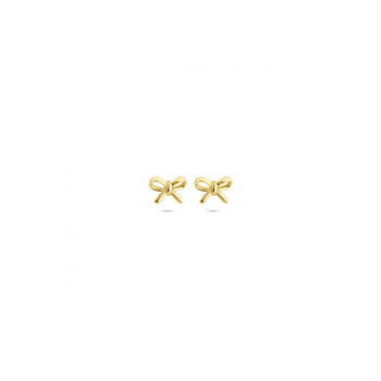 14krt gouden oorknoppen strik 4,5 mm - 620279