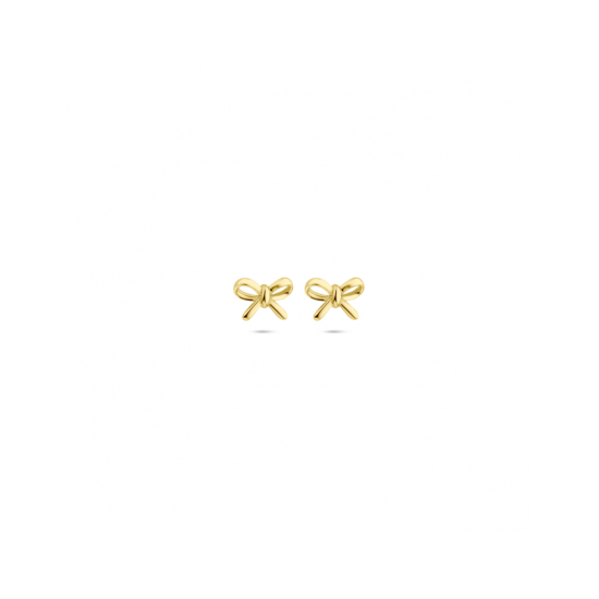 14krt gouden oorknoppen strik 4,5 mm - 620279