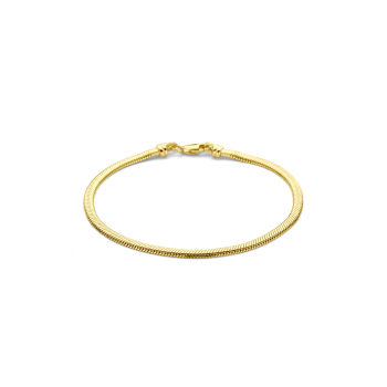 14krt gouden armband met zilveren kern slang 19cm 3.3mm - 620368