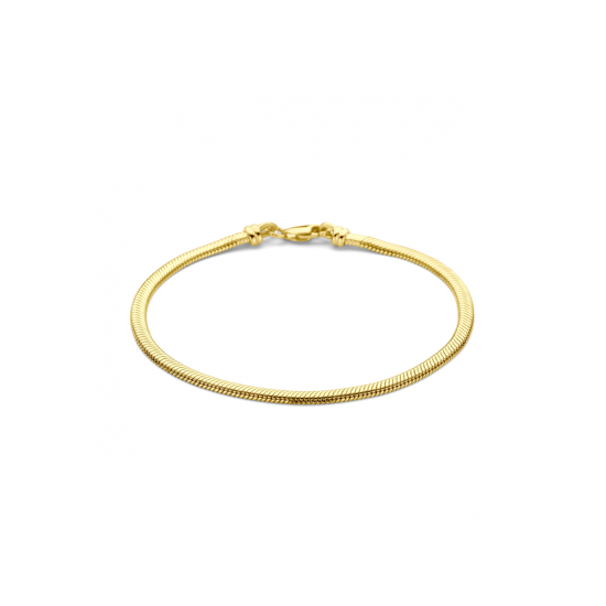 14krt gouden armband met zilveren kern slang 19cm 3.3mm - 620368