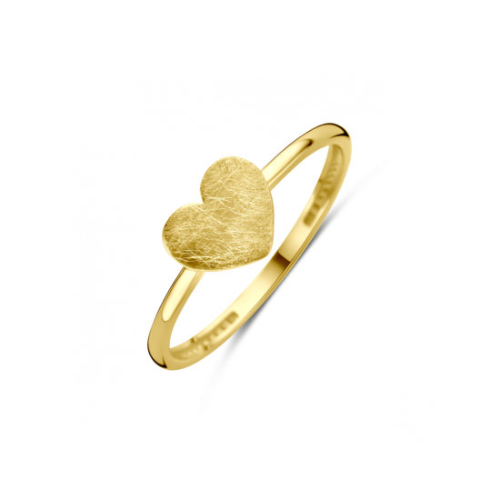 14krt ring hartje poli/mat - 620629