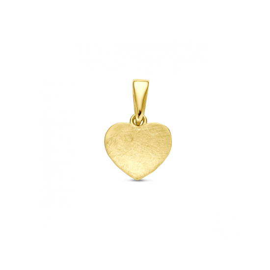 14krt gouden hanger hartje poli/mat 13 mm - 620625