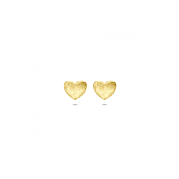 14krt gouden oorknoppen hartje poli/mat 6 mm - 620624 14krt gouden oorknoppen hartje poli/mat 6 mm - 620624