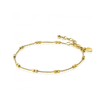 ZINZI zilveren armband 14K geel verguld vierkante blokjes 17-20cm ZIA2218G - 620552