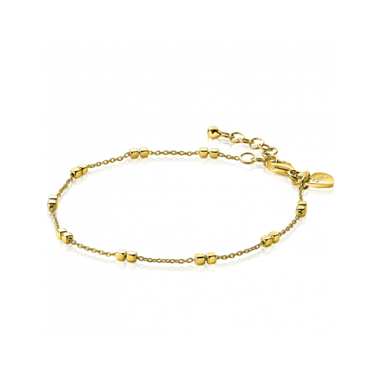 ZINZI zilveren armband 14K geel verguld vierkante blokjes 17-20cm ZIA2218G - 620552