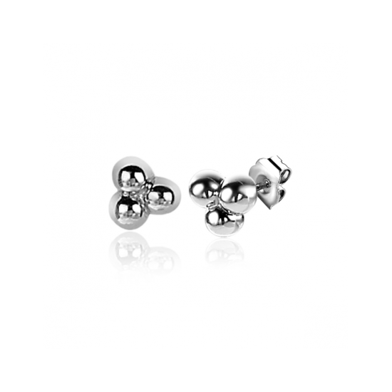 ZINZI zilveren oorknopjes 4mm 3 bolletjes ZIO2169 - 620549