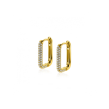 ZINZI zilveren creolen verguld rechthoek 15x2 ZIO2221G met zirconia ZIO2221Y - 620843