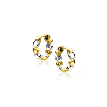 ZINZI gold plated bicolor oorringen rondjes 13,5x2,5mm ZIO2273 - 620553