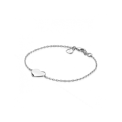 ZINZI zilveren zilveren armband met hart plaatje 10mm 17-20cm ZIA2346 - 621221