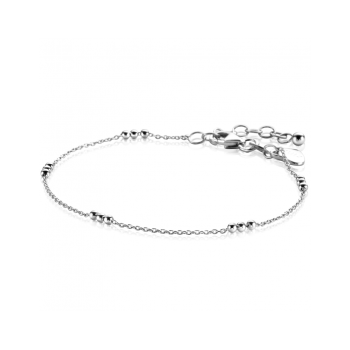 ZINZI zilveren armband met fijne jasseron schakel en vijf trio-bolletjes 17-20cm ZIA2465 - 620557