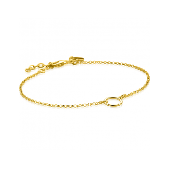 ZINZI gold plated zilveren armband met open rondje 16,5-19cm ZIA2523G - 620561