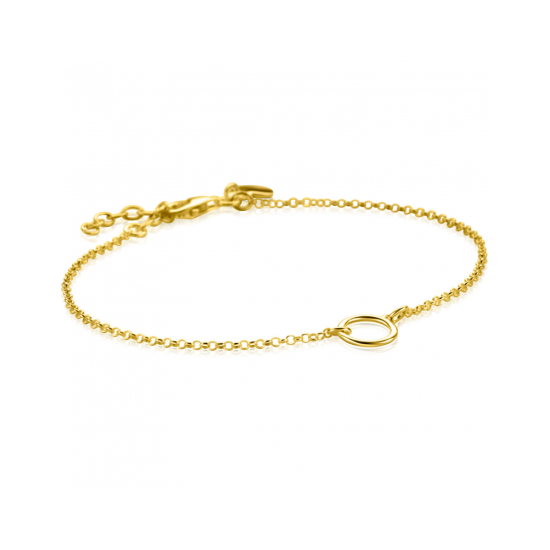 ZINZI gold plated zilveren armband met open rondje 16,5-19cm ZIA2523G - 620561