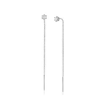 ZINZI zilveren doortrek oorbellen met zirconia 80mm ZIO2576 - 620571