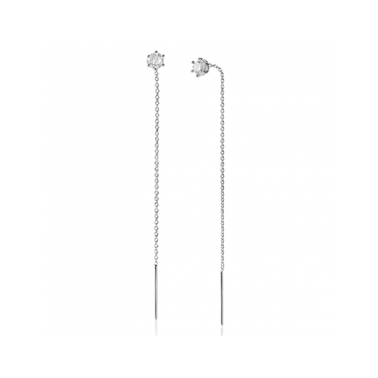 ZINZI zilveren doortrek oorbellen met zirconia 80mm ZIO2576 - 620571