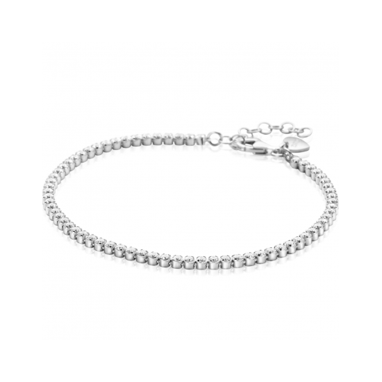 ZINZI zilveren tennis armband 2,5mm breed en bezet met witte zirconia's in ronde kastzettingen 17-20cm ZIA2590 - 620573