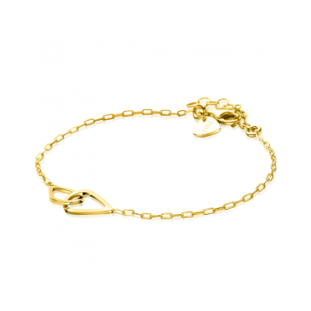 ZINZI zilveren armband met paperclip-schakels 17-20cm verguld ZIA2634 - 620577