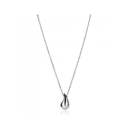 ZINZI zilveren jasseron ketting 42-45cm met organisch gevormde hanger 18mm ZIC2636 - 620578