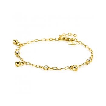 ZINZI zilveren armband met bolletjes en zirkonia verguld ZIA2658 - 620579