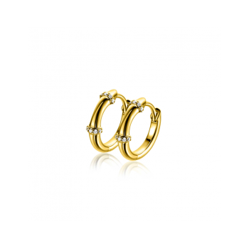 ZINZI zilveren creolen bamboe met zirkonia 15x3.7mm verguld ZIO2687 - 620879 ZINZI zilveren creolen bamboe met zirkonia 15x3.7mm verguld ZIO2687 - 620879