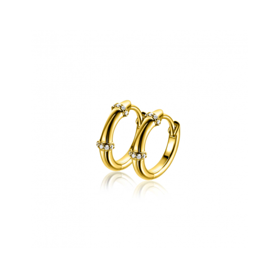 ZINZI zilveren creolen bamboe met zirkonia 15x3.7mm verguld ZIO2687 - 620879 ZINZI zilveren creolen bamboe met zirkonia 15x3.7mm verguld ZIO2687 - 620879